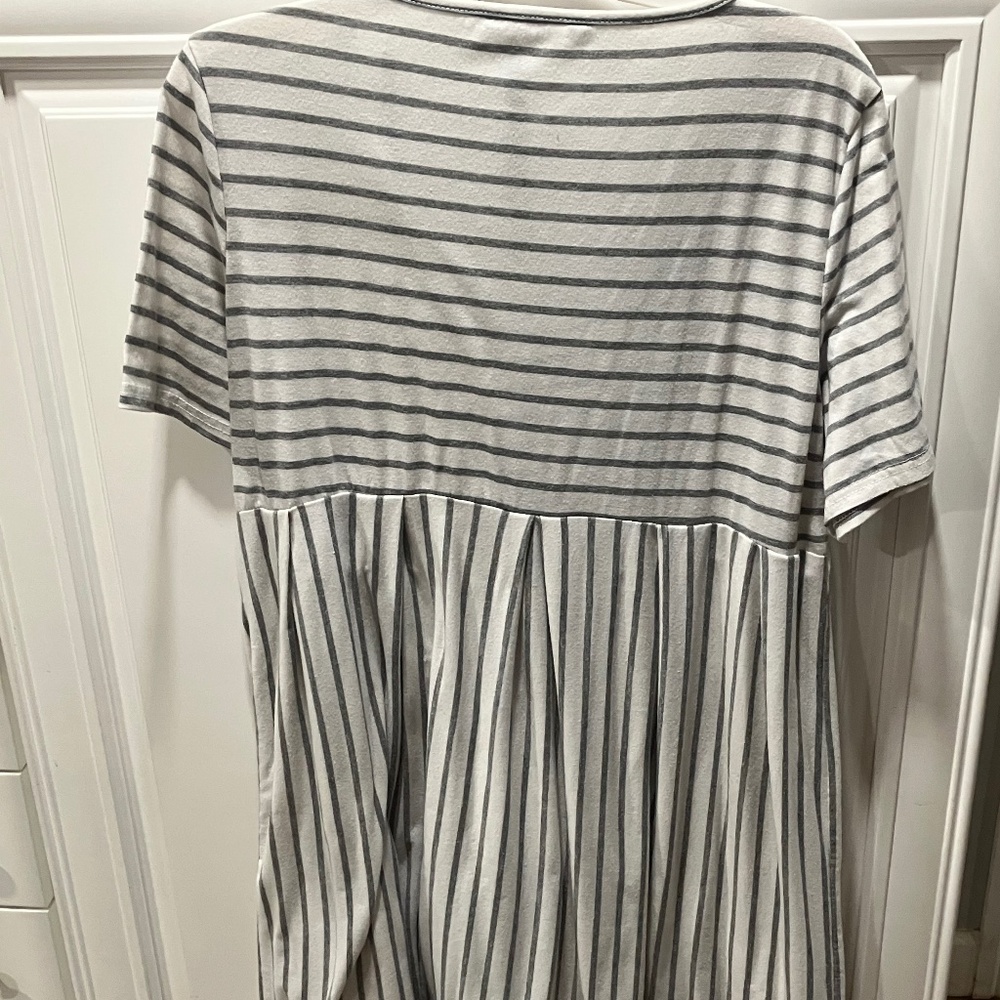 Gray and White striped dress